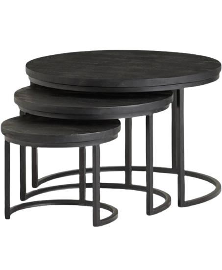 Enzo Salontafel Set van 3 - Zwart