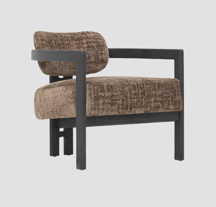 MUST Living Fauteuil Kelly - zwart hout