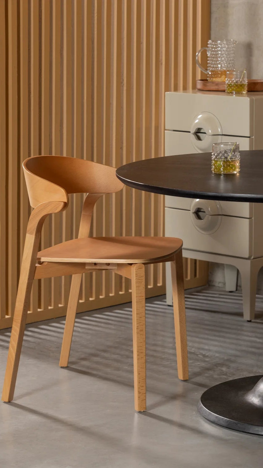 Cras Eetkamerstoel Naturel/Zwart