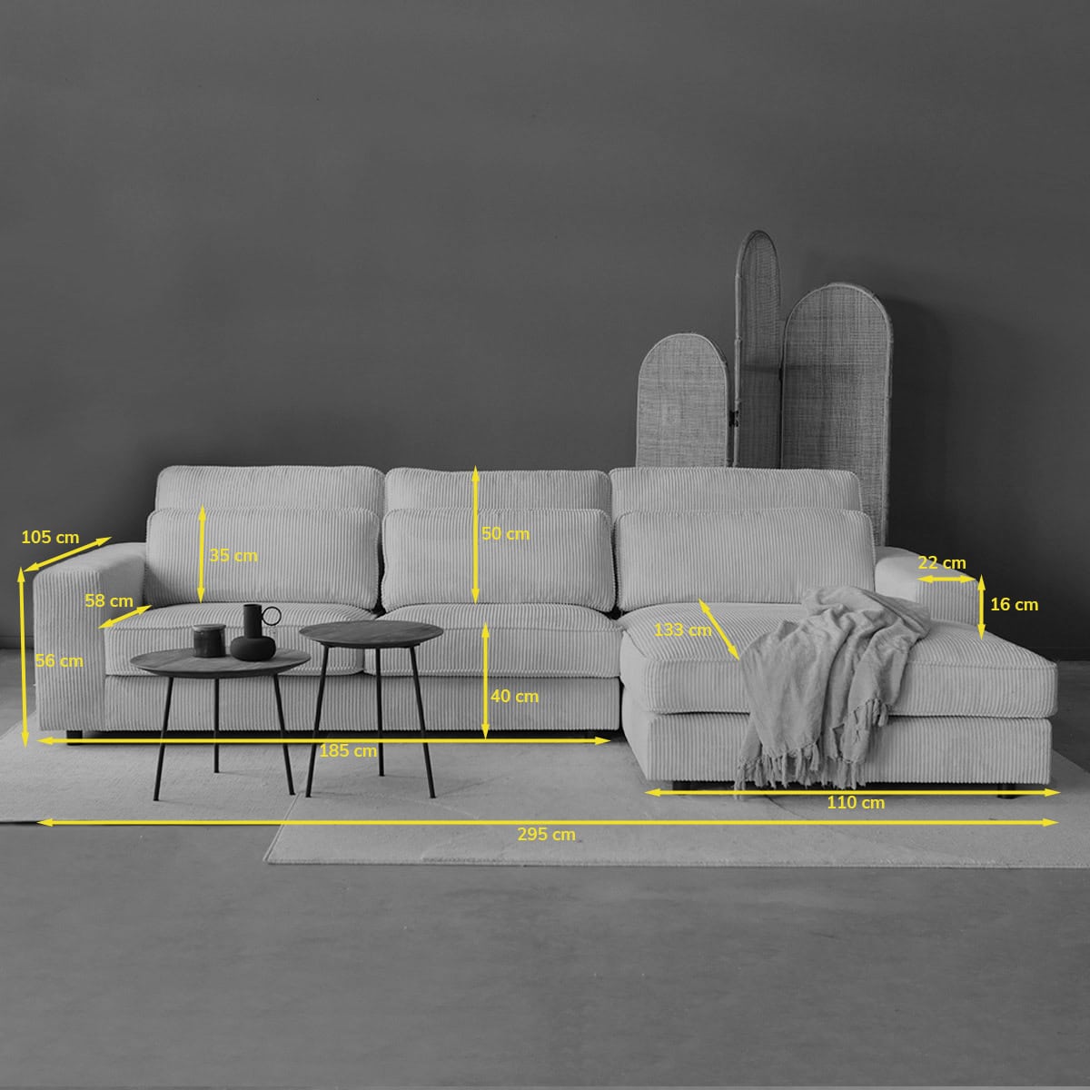 Sofa Lech (ribbelstof)