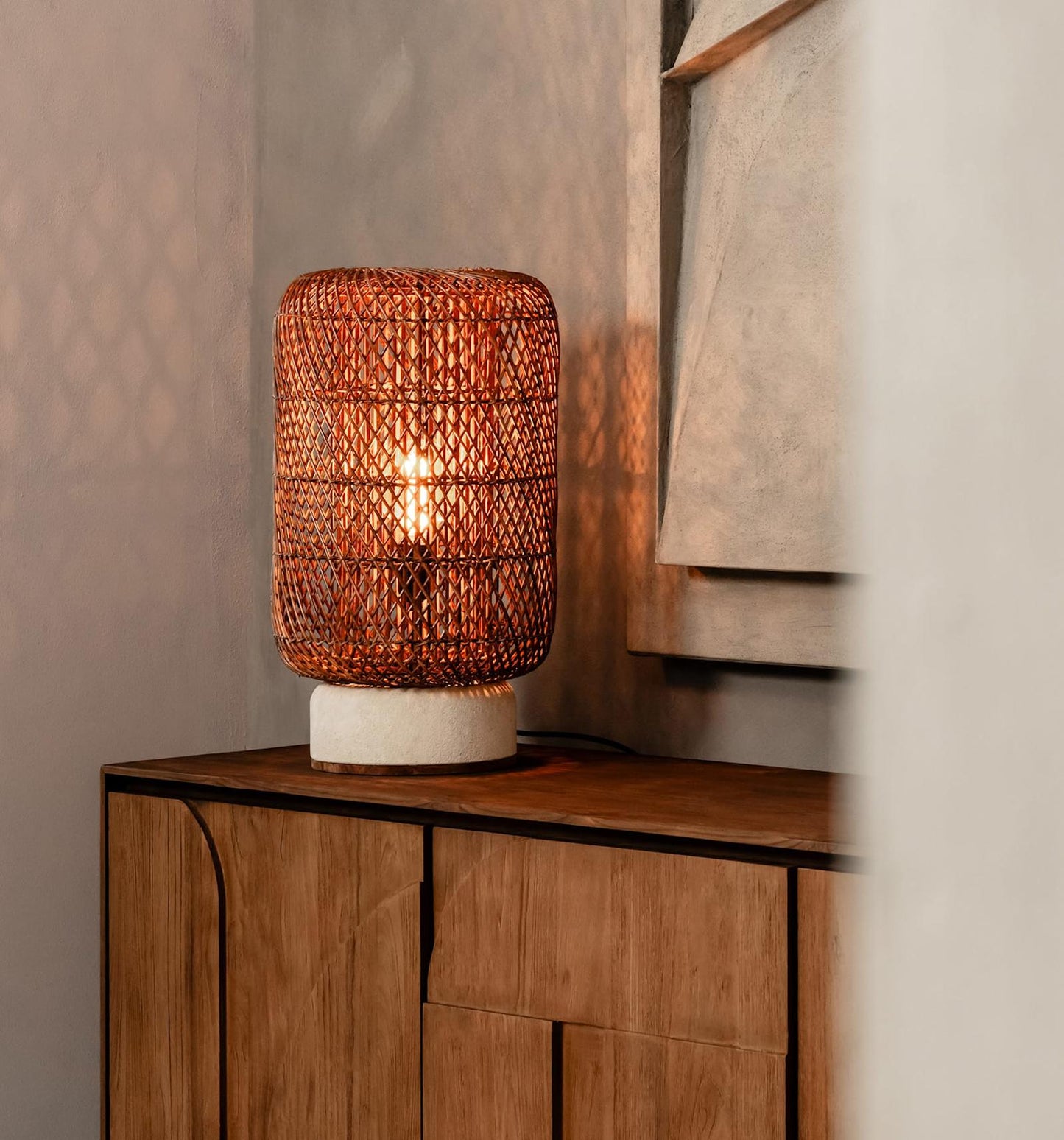 Palma Rattan Tafellamp