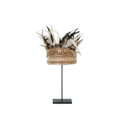 MUST Balinese Hoed met Schelpen en Veren