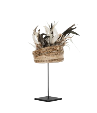 MUST Balinese Hoed met Schelpen en Veren