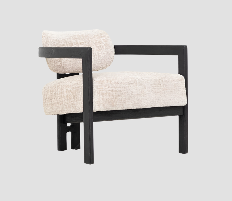 MUST Living Fauteuil Kelly - zwart hout