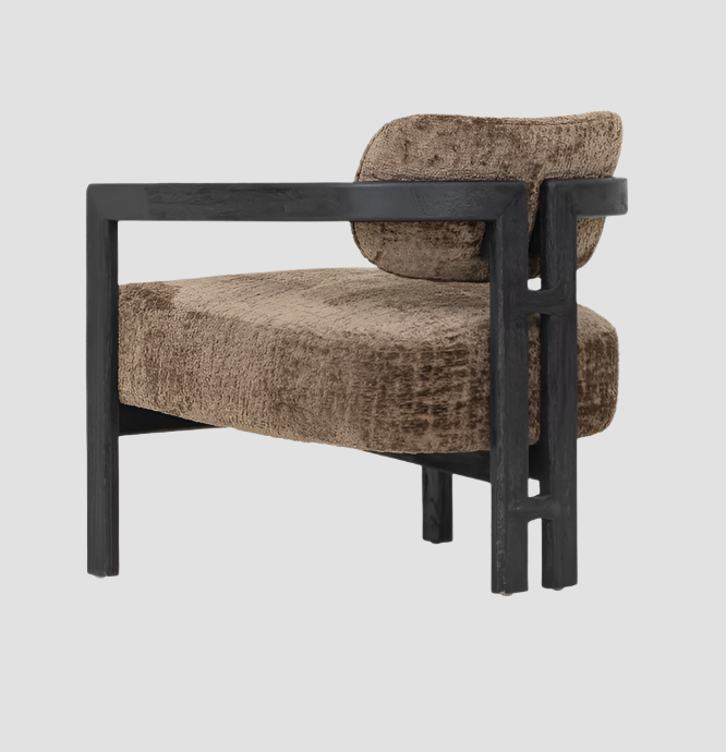 MUST Living Fauteuil Kelly - zwart hout