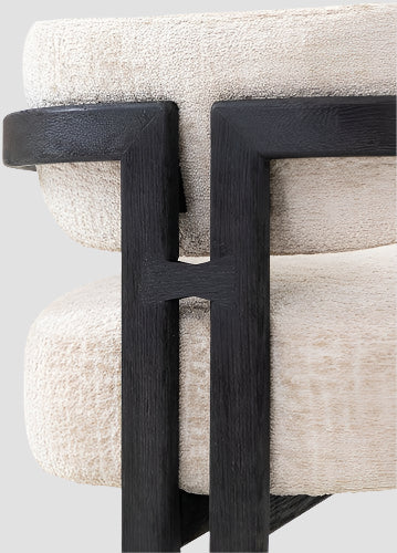 MUST Living Fauteuil Kelly - zwart hout